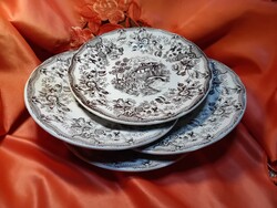 Ironstone, angol jelenetes nagy lapos tányér, 4 db.
