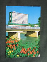 Képeslap,Románia,Cluj-Napoca,Kolozsvár,Napoca Hotel,híd látkép,részlet,1970-