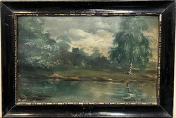 Horváth s.:Lakeside, 1930 oil painting