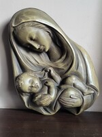 Madonna és Gyermek Dombormű – Klasszikus Vallásos Falidísz