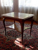 Antik, szecessziós kisasztal tömörfa tálaló asztalka