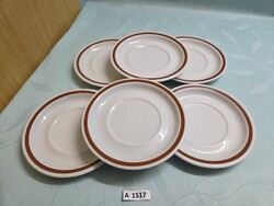 A1517 Alföldi barna csíkos leveses csésze vagy teás csésze alj 16,5 cm 6db