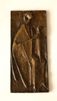 Erwin Huber szobrász szignójával ellátott bronz plakett II. János Pál  pápa 1988-ban Ausztriába