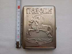 Dózni cigaretta tárca Szovjetunió fém cigarettatartó Polock Полоцк 10,5x8,5cm retro cigatettatárca