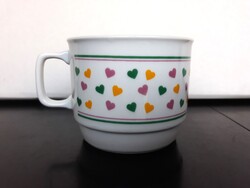 Zsolnay színes szivecske mintás bögre