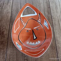 Ritka Drasche ördögfejes porcelán tálka