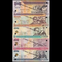 Dominikai Köztársaság 50-2000 Pesos 2012 SPECIMEN (5 db-os szett) UNC