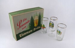 1X378 Retro Tannen - Bräu sörös korsó, sörös pohár gyűjtemény eredeti dobozában 3 darab