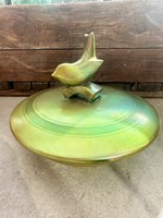 Zsolnay eozin madaras bonbonier(igazi ritkaság)