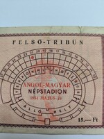Angol magyar arany csapat mérkőzés jegy 1954