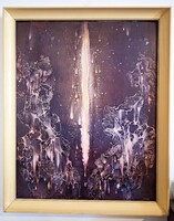 Iván Masznyik Máriási (1928 - 1997) 'Cliff' Painting from the Art Gallery, 80x60cm, Original with Guarantee