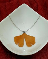 Ginkgo biloba őszi levél nyaklánc