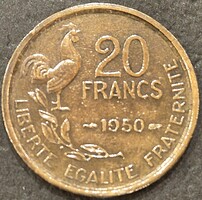 Franciaország 20 frank, 1950.