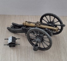 Napóleoni háborúban használt fogatolt , Gribeauval rendszerű tábori löveg ágyú eredeti fém maketje