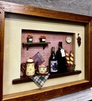 Vintage 3 dimenziós falikép - falidísz !