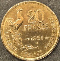 Franciaország 20 frank, 1951. B