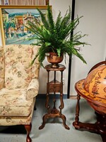 Chippendale Wooden Flower Stand, Delicate Pedestal, Elegant English Plant Stand