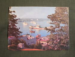 Képeslap,Közép Amerika,Karib tenger,Cuba,Kuba,Havanna,kikötő,városi látkép,részlet,1980-