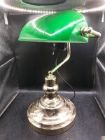 Bankár lámpa, üvegbúrával, működő állapotban, 37 x 27 cm-es. 4111b