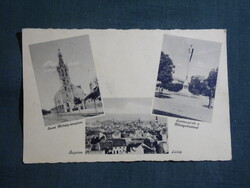 Képeslap,Sopron,szent Mihály templom,Országzászló,városi látkép,Gárdony Fenyvesi Bp. kiadás,1940-