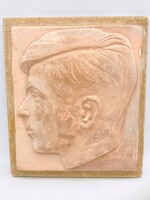 Boldogfai Farkas Sándor (1907-1970): Terrakotta férfi portré - jelzett gyűjtői szobor ritkaság