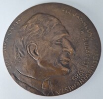 Osváth Mária: Hans Heinrich Thyssen-Bornemisza emlékplakett, 1985 – öntött bronz