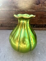 Zsolnay eozin gerezdes kis váza