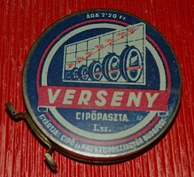 Vintage CIPŐ és PARKETTPASZTAGYÁR BUDAPEST - VERSENY - cipőpaszta fém doboza  a képek szerint 1.