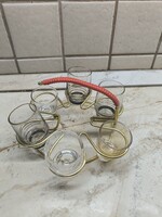 Retro drink set with metal holder for sale!