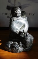 Eszkimó szobor - faragott zsírkő inuit figura