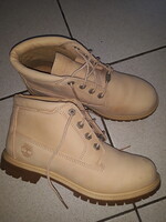 Új Timberland márkás 40-es homok színű bőr, gumis talpú női bakancs/boka