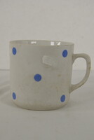 Zsolnay kék pöttyös porcelán bögre A377