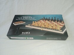 Sakk 3 Az 1-Ben Játékszett Fából 24,5 Cm (Magic Toys )