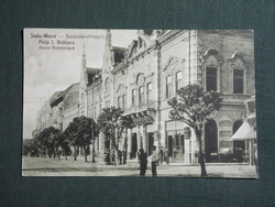 Képeslap,Szatmárnémeti,Satu Mare,Bratianu tér,Román Bank,visszatért pecsét 1925-40-