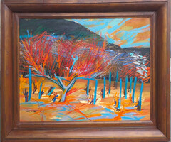 Topor András (1944-1997) : Rügyező gyümölcsös  1984