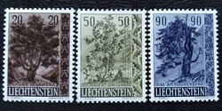 LI371-3 / Liechtenstein 1958 Őshonos fák és bokrok bélyegsor postatiszta
