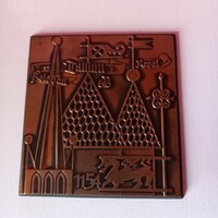 Tallinni emlék, nyomott fém kép, fali dísz 10,7 (szélesség) x 11,3 cm (magasság)