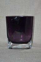 Csoda szép vastag falú héjalt üveg váza  ( DBZ 0086 )