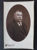 Régi fotó Littmann Adolf Békéscsaba - középkorú bajuszos férfi portréja
