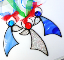 Karácsonyi tiffany angyalkák -- 3 db