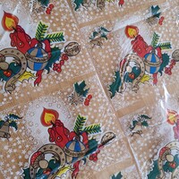 Régi karácsonyi csomagoló papír- 90 '-es évek, celofán anyagból retro, vintage
