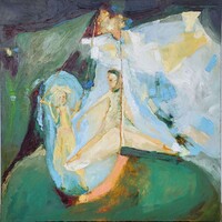 Mara Kinga Villő ( 1980-) Bohócpár c. olajfestménye EREDETI GARANCIÁVAL !