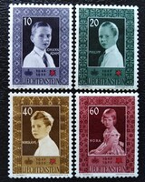 LI338-41 / Liechtenstein 1955 Vöröskereszt bélyegsor postatiszta