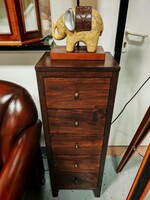 Nagyon szép állapotú háromfiókos komód , tömör fa éjjeli, tömörfa éjjeliszekrény sötét fiókos komód