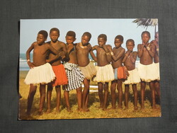 Képeslap,Afrika,Kenya,Giriama táncosok látkép,részlet 1980-