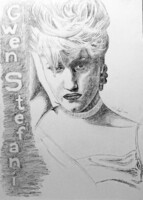 Angyalos László: Gwen Stefani -1. -Ceruza rajz (50X70)