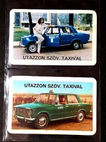 Kártyanaptár 1978-1980 Utazzon Szöv.Taxival Zsigulival 2db