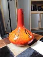 Régi Fat Lava mázas kerámia váza