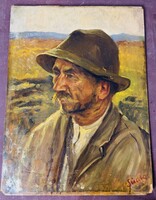Suide - Hat-wearing Man - Oil Painting