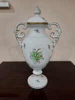 Legnagyobb Herendi hecsedli, csipkebogyó mintás 2 füles serleg dísz váza